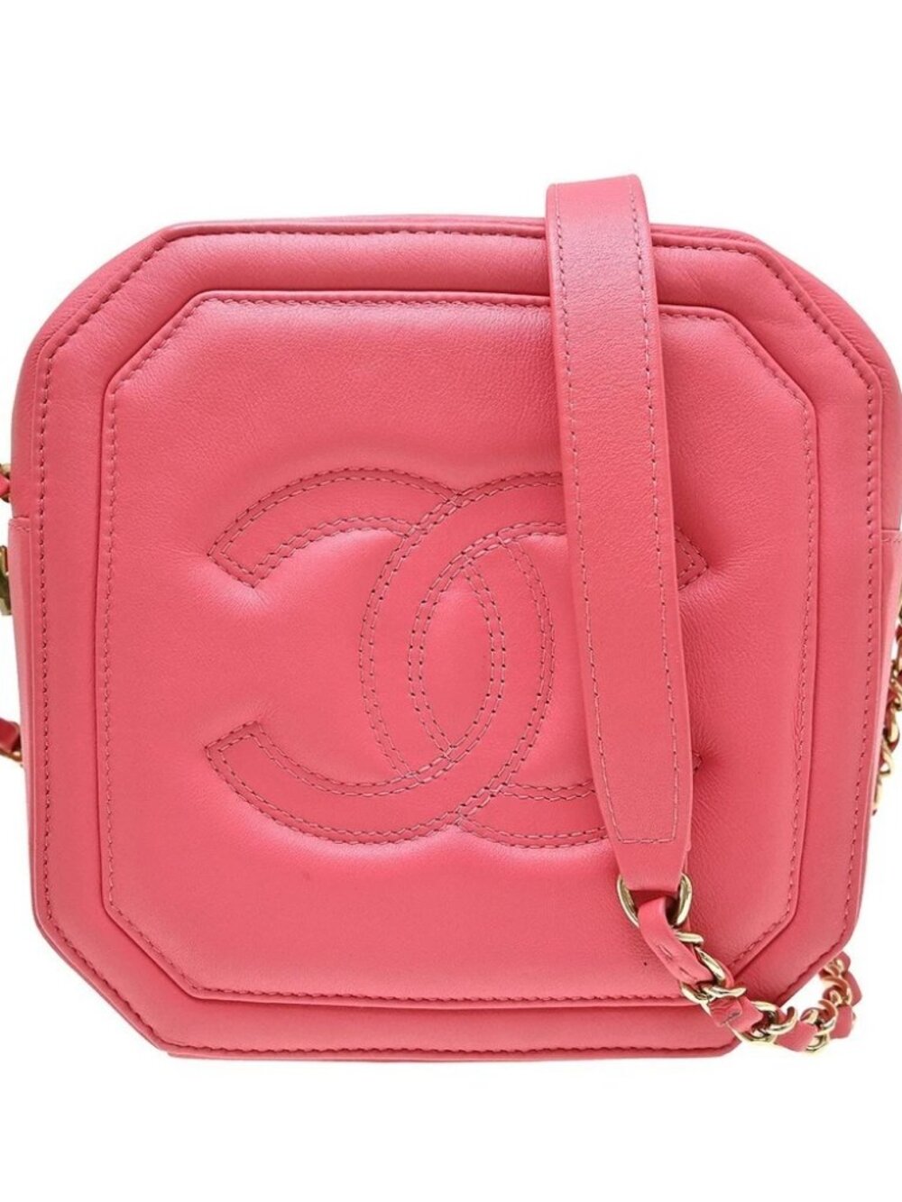 Chanel Pink Lambskin Camera Bag Mini